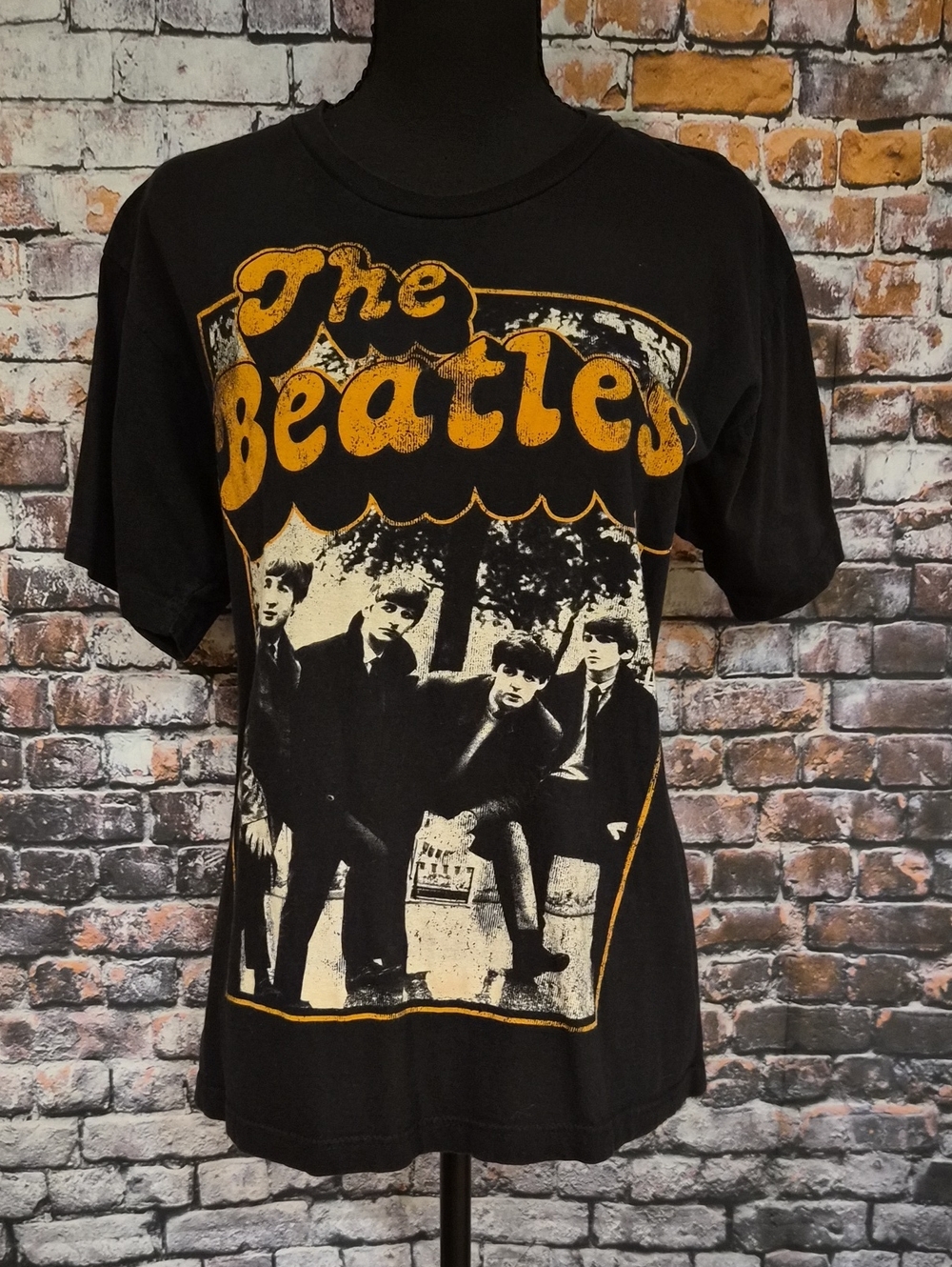The Beatles Black Tee with Yellow Graphic